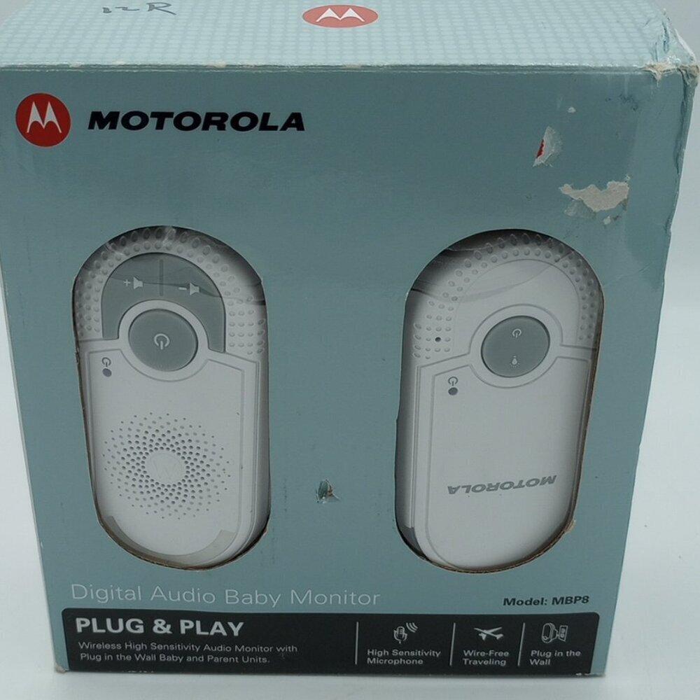 Motorola Plug n Play Digital Audio Baby Monitor MBP8